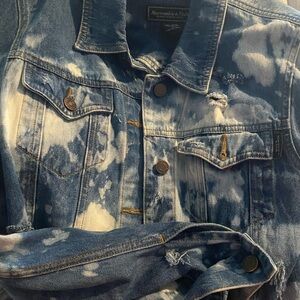 Abercrombie & Fitch Indigo Tie-Dye Denim Jacket
